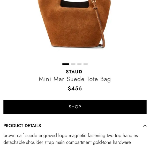 STAUD Mini Mar Tan Suede Crossbody Bag - Picture 5 of 14